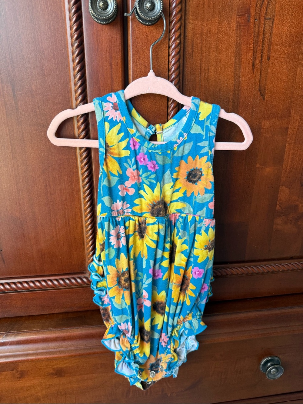 Little Sleepies bubble romper sunflower fields